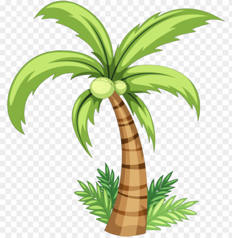 alm tree watercolor image black and white library - coconut tree drawing easy PNG graphics