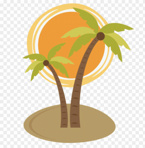 alm tree with sun svg file for scrapooking cardmaking - palm tree and su HighResolution PNG Isolated on Transparent Background