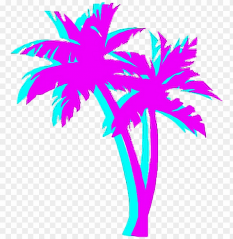 almtree palm night japan tumblr aesthetic - vaporwave palm tree PNG with Isolated Object