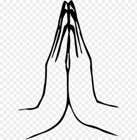 amaste - namaste hands black and white Isolated Character in Transparent PNG
