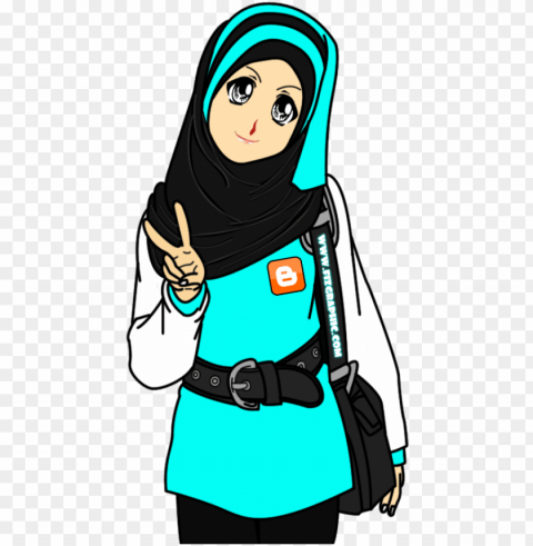 ambar kartun muslimah peace High-resolution transparent PNG images set