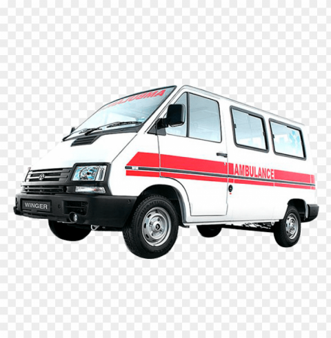 ambulance Isolated Character on Transparent Background PNG