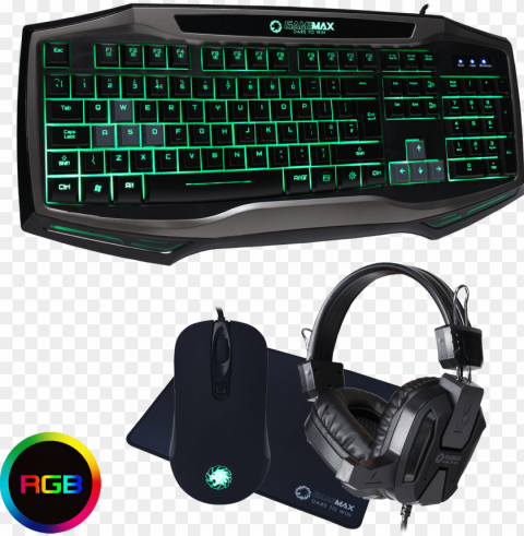 amemax raptor keyboard mouse headset mouse mat kit HighQuality Transparent PNG Isolated Element Detail