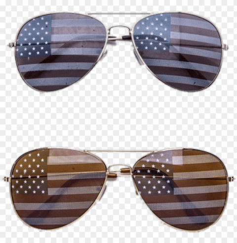 american flag silver aviator sunglasses Isolated PNG Item in HighResolution