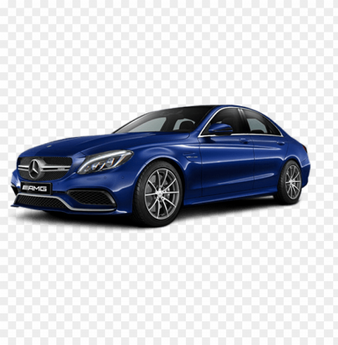 amg 63 s - blue mercedes 2018 c class Transparent PNG Object with Isolation