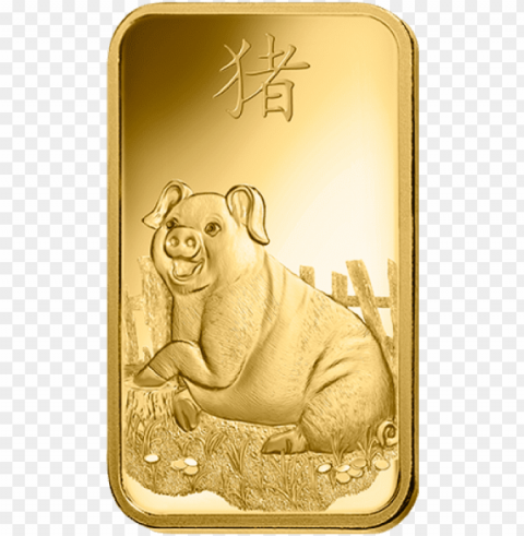 amp suisse 24k gold lunar pig collectible gold bar - pamp pig gold bar PNG graphics with transparency