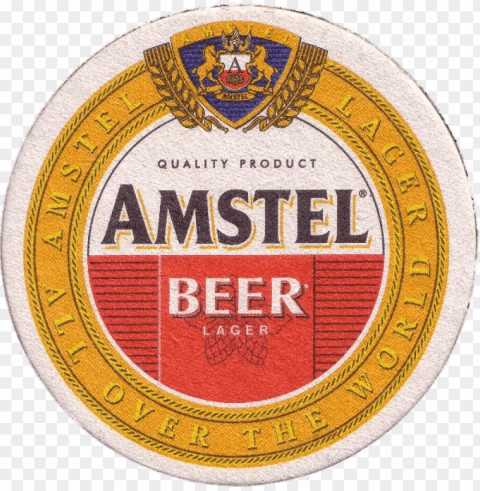 amstel beer coaster Isolated PNG Object with Clear Background