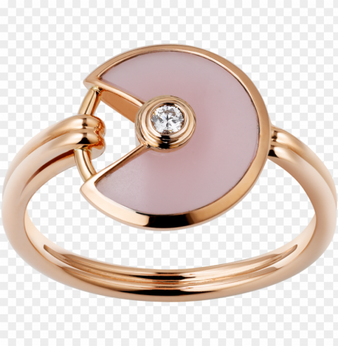 amulette de cartier ring xs modelpink gold pink opal Transparent PNG photos for projects