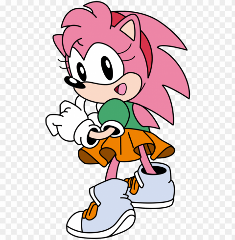 amy rose classic Isolated Element with Transparent PNG Background
