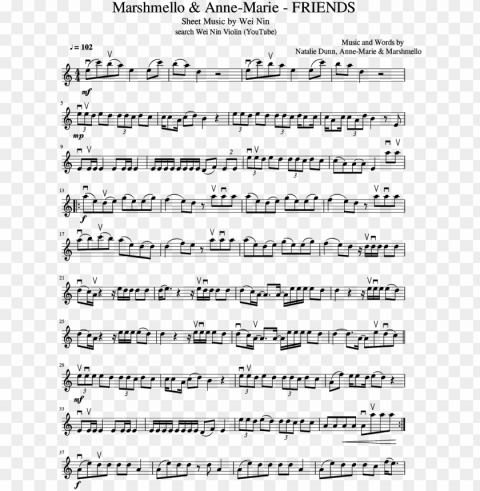 an error occurred - friends marshmello violin sheet music Transparent design PNG