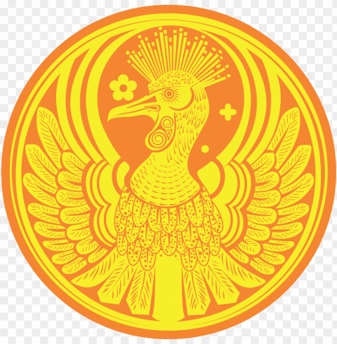ancient phoenix coin round ornament PNG Graphic Isolated with Clarity