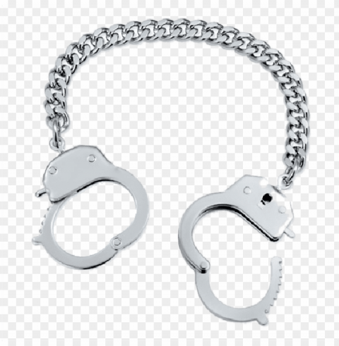 ancy grace handcuff bracelet - silver-tone handcuffs chain bracelet - halloween jewelry HighQuality PNG Isolated Illustration PNG transparent with Clear Background ID 06ee13d1
