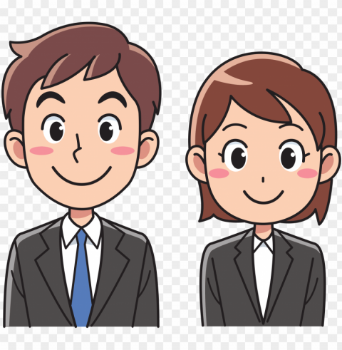 and woman positive looking big image - business man and woman clipart Transparent PNG Isolated Graphic Element
