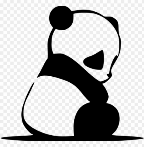 anda bear cute asian zoo bamboo china chi - panda clipart black and white Isolated Illustration in HighQuality Transparent PNG