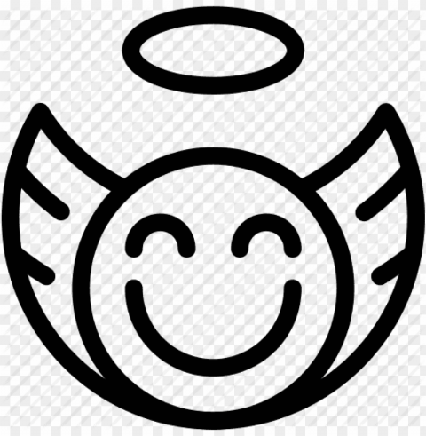 angel iconsmiley computer icons- angel emoji black and white PNG with Isolated Object