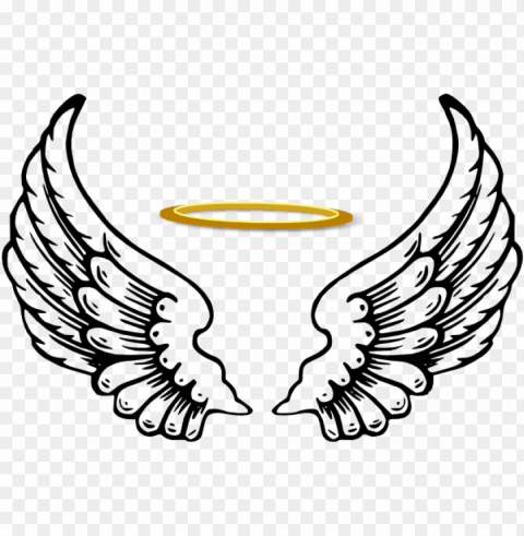 angel wings with halo - angel halo wing PNG images free download transparent background