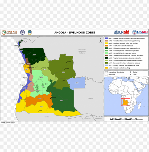 angola 2013 livelihood zones map - atlas PNG files with no royalties