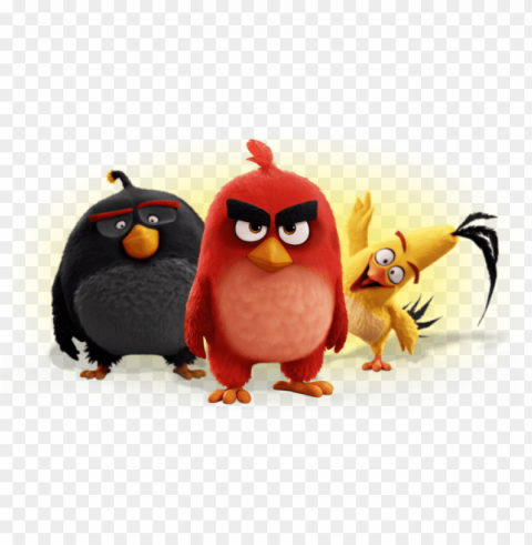 angry birds black and red Clean Background Isolated PNG Graphic