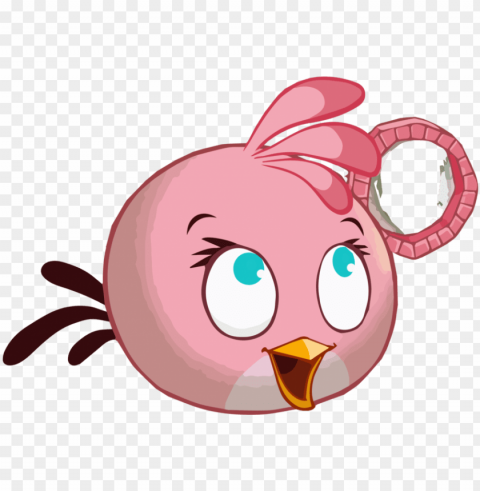 angry birds pink bird Transparent Background Isolated PNG Item