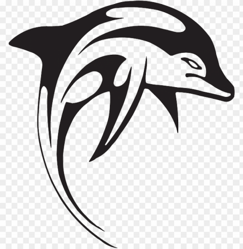 Angry Dolphin Swim Animal Aquatic Swimming - Dolphin Black And White Vector PNG For Personal Use