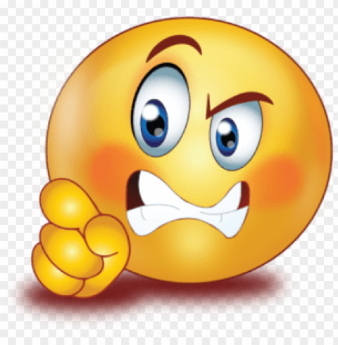 angry face with pointing finger - emoji angry face Isolated Element in Transparent PNG