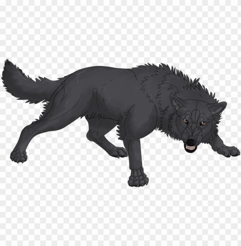 angry wolf clip art freeuse library - angry black wolf Transparent Background PNG Isolated Illustration