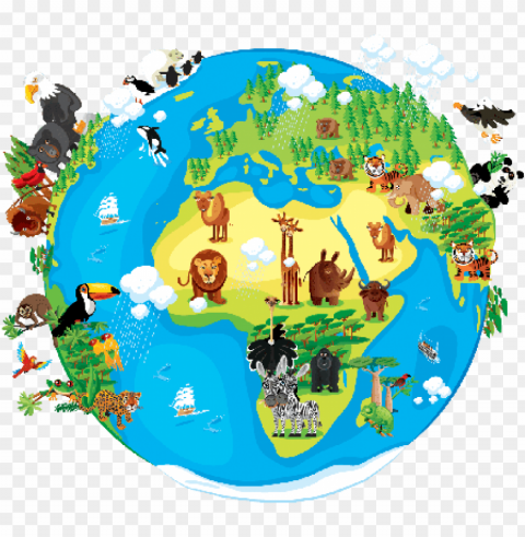 animals around the world clipart PNG images free
