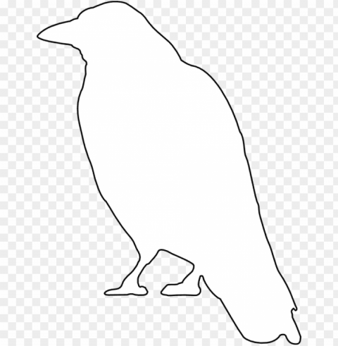 animals outline silhouette cartoon birds bird crow - white crow vector PNG Image with Isolated Transparency