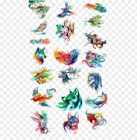 animals painting watercolor oil painting clipart HighQuality PNG Isolated on Transparent Background