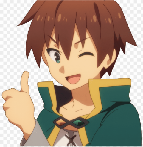 anime clipart thumbs up - konosuba kazuma thumbs u Isolated Icon with Clear Background PNG