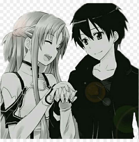 anime couple kirito asuna kawaii cute nice kiritoyasuna - kirito kun dan asuna PNG Isolated Object on Clear Background