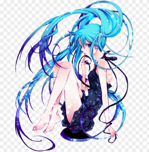 anime girl - hatsune miku anime Isolated Character in Transparent Background PNG