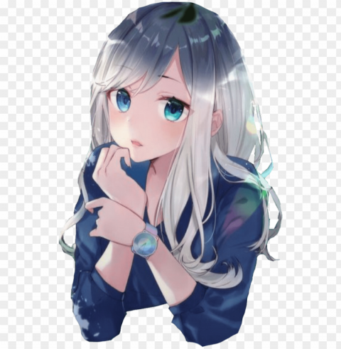 anime girl sticker - دختر کفشدوزک و پسر گربه ای Isolated Design Element in HighQuality PNG