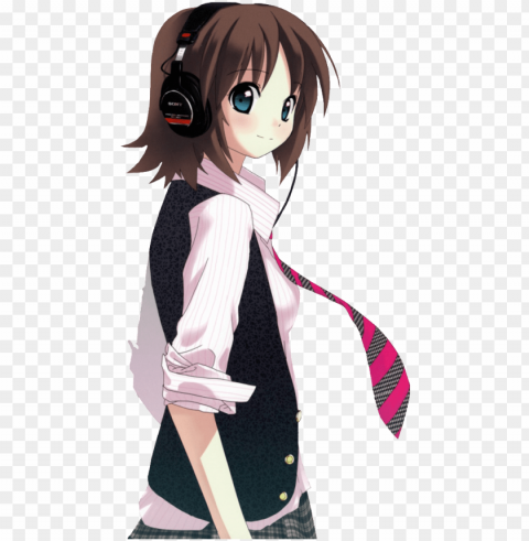 anime headphones black and white library - cute anime girl boyish Transparent PNG stock photos