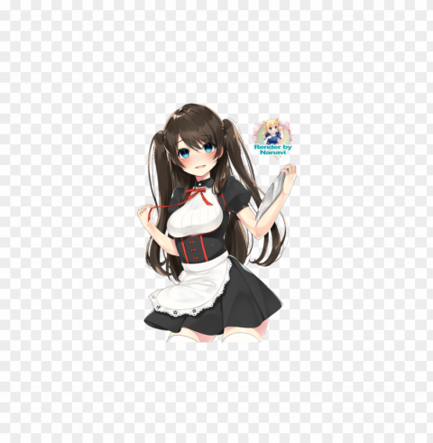 anime maid PNG for social media