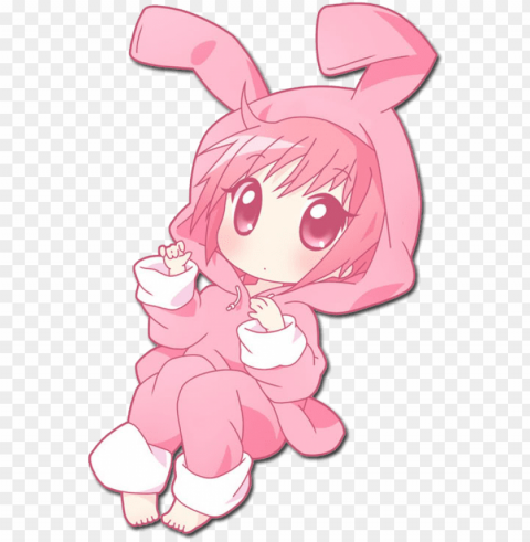 anime smile gif photo - chibi bunny anime girl PNG images with no background necessary