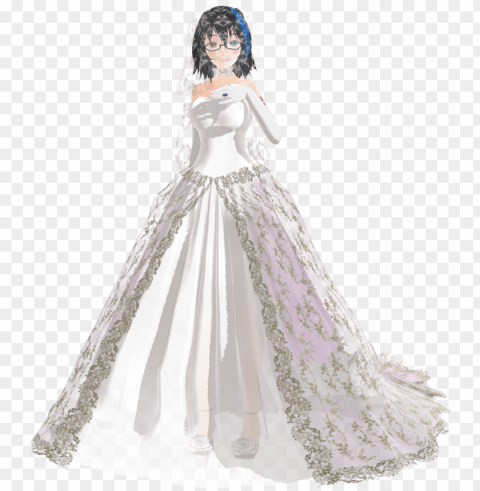 anime wedding dresses photo - mmd long dress dl ClearCut Background PNG Isolated Element