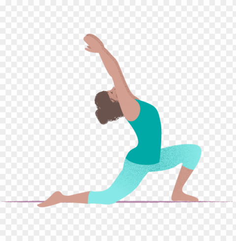 anjaneyasana low-lunge a yoga pose for after a run - pilates PNG with transparent backdrop