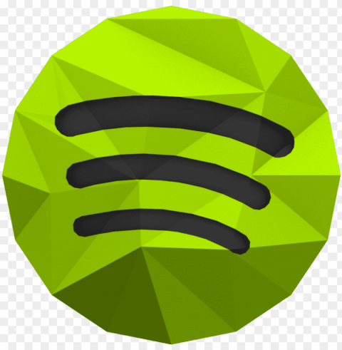 Another Low-poly Icon - Spotify Clear Background Isolated PNG Object