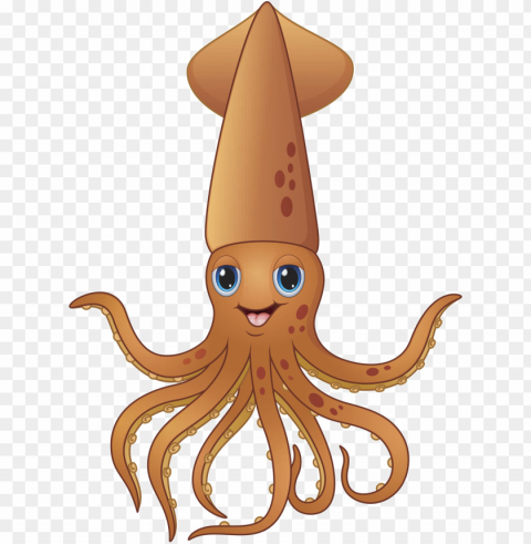 antarctic squid image - squid cartoo Transparent background PNG stock