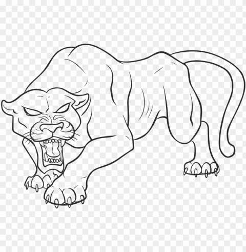 anther pic - black panther animal drawi Isolated Graphic on Clear PNG