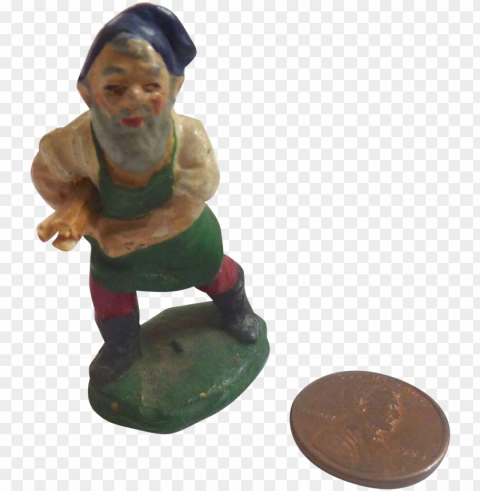 antique 1900 german erzgebirge putz santa's elf gnome - sitti Isolated Object with Transparent Background in PNG