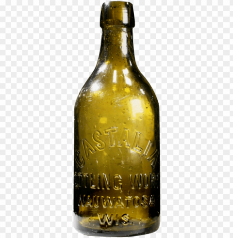 antique bottle collectors - old wine bottle Clean Background Isolated PNG Art