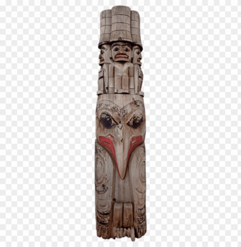 antique native american totem pole Transparent PNG Isolated Design Element