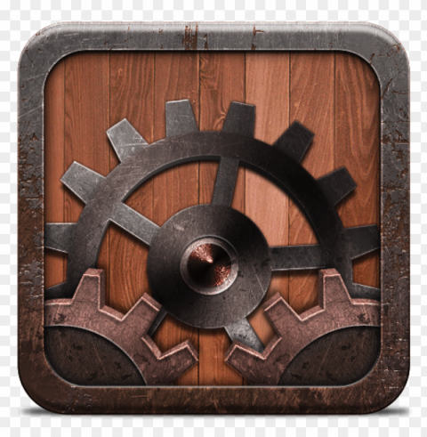 antique settings square app icon HighQuality PNG with Transparent Isolation