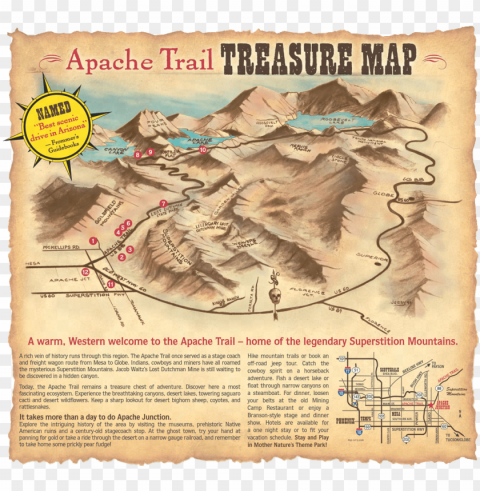 apache trail treasure map - apache trail arizona ma Clear Background Isolated PNG Illustration PNG transparent with Clear Background ID 0c95e978