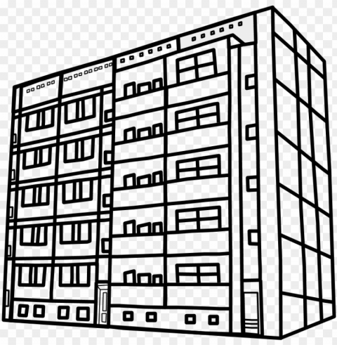 Apartment Building Black And White - Graphics PNG Download Free