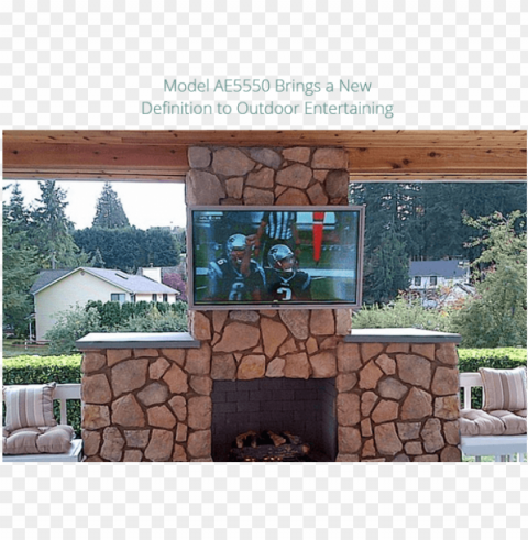 apollo outdoor weatherproof tv enclosures for 60- - stone wall Isolated Item on Transparent PNG Format