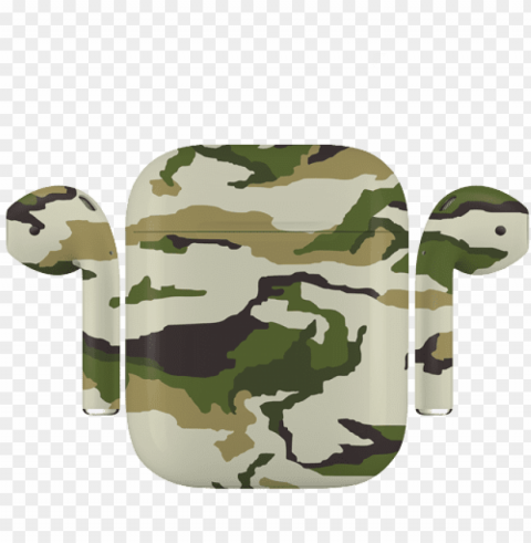 apple airpods camouflage special edition army matte - army Clear Background PNG Isolated Subject