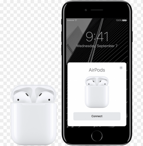 apple airpods - iphone 7 plus airpods CleanCut Background Isolated PNG Graphic